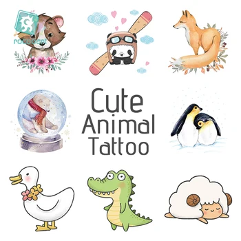 Rocooart Vienkartiniai Tatuiruotės Lipdukas, Gyvūnus, Šalis, Dekoravimo, Kūdikių Vaikams Gimtadienio Džiaugtis Mielas Panda Laikinos Tatuiruotės Prekes  10