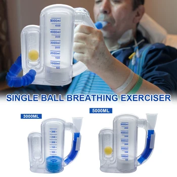 Kvėpavimo Treneris Gyvybiškai Gebėjimus Naudotis 3000/5000ml Trijų Metrų kamuolys Spirometrijos Treneris Plaučių Funkcijos, Kvėpavimo Exerciser  5