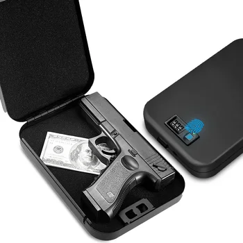 Nešiojamų Plieno Pistoletai, Pistoletas Saugus su Biometriniais Pirštų apsauga Slaptažodžiu Automobilių Kelionės Mini Paslėptas Greitai Pasiekti Pistoletą Saugiau  5