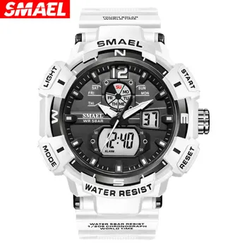 SMAEL 8045 Prekės Kvarciniai Laikrodžiai Vandeniui Plaukimo karių, Sporto Laikrodžiai Dvigubas Ekranas Analoginis Skaitmeninis LED Elektroniniai  10