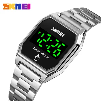 SKMEI LED Šviesos Touch Data, Laikas, Elektroninė Laikrodžių Vyrų, Moterų, Prabangos Full Steel Vandeniui Skaitmeniniai Laikrodžiai reloj hombre  10
