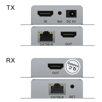 50m HD 1080P HDMI Extender RJ45 1x1 Splitter HDMI siuntėjas&imtuvas su HDMI CAT5e RJ45 Cat6 ethernet kabelis PC TV  10