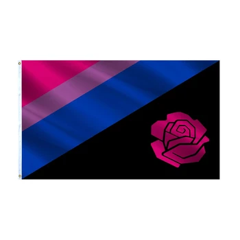 3x5 Ft Biseksualų Socialistų Vėliavos Bi Rose Socialistų Pasididžiavimas LGBT Vaivorykštės Vėliavomis  5