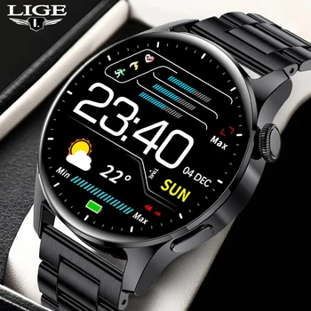 LIGE 2022 Naujas Smart Watch Vyrų AMOLED 360*360 HD Ekranas, Širdies ritmas, Kraujo Spaudimas 