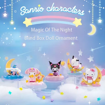 Kawaii Sanrio Hello Kitty Kuromi Mano Melodija Cinnamonroll Magija Naktį Serija Animacinių Filmų Lėlės Ornamentu Mielas Grožio Miegamojo Puošmena  10