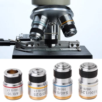 P82C 4X 10X 40X 100X Achromatinis Tikslas Objektyvas Biologinis Mikroskopas 185  5