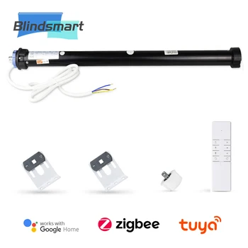 Blindsmart Tuya Zigbee Roller Atspalvį Aklas Variklis 50mm Vamzdis, Alexa, Google Namų Balso Kontrolės Tuya Smart Gyvenimo Nuotolinio Valdymo  5