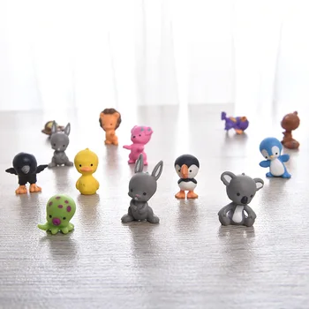 10 Vnt./set Mini Animacinių filmų 3D Gyvūnų Modelio, Apdailos, Katė, Šuo, Micro Kraštovaizdžio Priedai Modeliavimas PVC Gyvūnų Lėlės Žaislas  10
