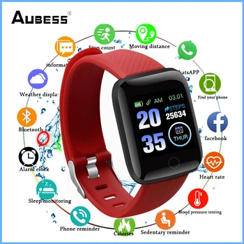 Aubess Smart Sveikatos Žiūrėti Fitneso Juosta Širdies ritmo Monitorius Juostų 116 PLUS Smart Watch Band Pedometer Apyrankės, Laikrodžiai  5