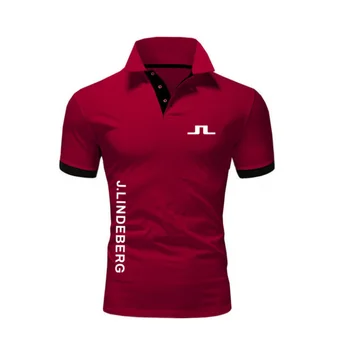 Linbergh golfo spausdinti medvilnės Polo marškinėliai vyriški laisvalaikio vientisos spalvos plonas vasaros mados prekės ženklo drabužių 2022 naujas  5