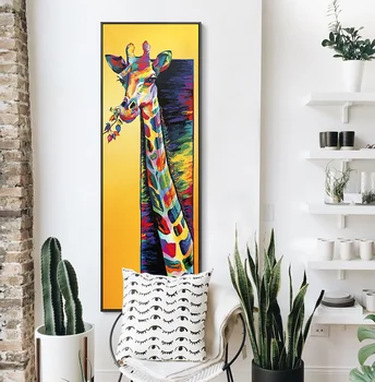 Spalvos Žirafa Drobės Plakatas Minimalistinio Meno Tapybos Drobės Gyvūnų Sienos Nuotrauka Spausdinti Šiuolaikinių Vaikų Kambarį Apdaila  5