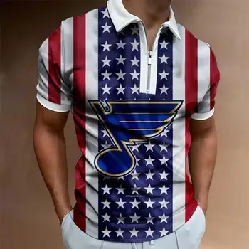 Vasaros Vyrų Polo Marškinėliai Kontrasto Spalvų Amerikos Vėliava Spausdinti Nepriklausomybės Diena Atsitiktinis Trumpomis Rankovėmis T-Shirt Viršuje Vyrų Drabužis   5
