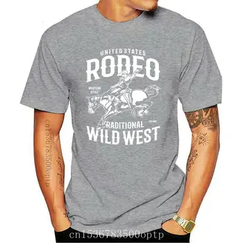 Nauji Rodeo Laukinių Vakarų Raditional Wild West Juodos spalvos vyriški Marškinėliai, Dydis S - 5xl Apvalios Kaklo Marškinėlius  1