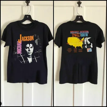 Karšto Retas Michael Jackson Blogai Kelionių 1988 T-Shirt. Vasaros Medvilnės O-Kaklo trumpomis Rankovėmis T Shirt Mens Naujas S-3XL  5