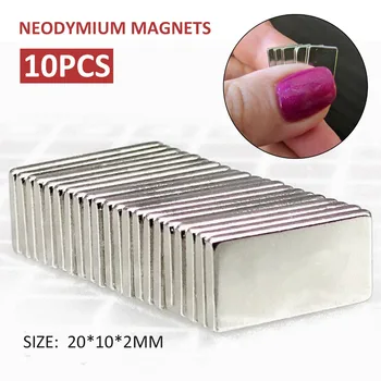 Naujas 10vnt Neodimio Magnetai, N35 NdFeB Super Galingas Nuolatiniu Magnetu Blokas Retųjų Žemės Magnetinės Medžiagos,  5