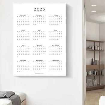2023 Naujųjų Metų Kalendorių, Plakatų Minimalistinė Estetika Sieniniai Kalendoriai Namų Apdailos Drobė, Tapyba Sienos Meno Kambarį Dekoro  10