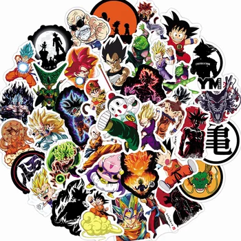 50 Naujų Anime Dragon Ball Z Riman Grafiti Lipdukai Animacinių filmų Simbolių Animacinis Vandens Puodelį Vežimėlio Lauke наклейки Lipdukai Z Kawaii  5