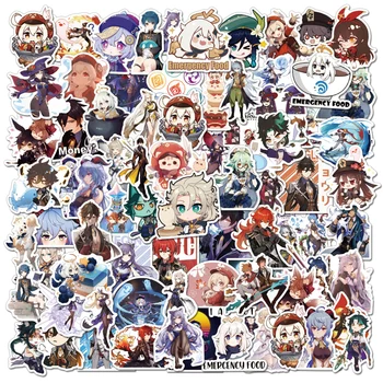 50pcs Anime Žaidimas Genshin Poveikio Lipdukai Grafiti Nešiojamas Bagažo Riedlentė Gitara, Motociklų Lipdukas, užrašų knygelė Žaislas  5