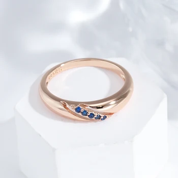 Minimalistinio Ruoželiniu Mėlyna Cirkonis 585 Rose Aukso Spalvos Mados Žiedai Moterų Derliaus Geometrinis Papuošalai Etninės Vienas Paprastas Žiedai  10