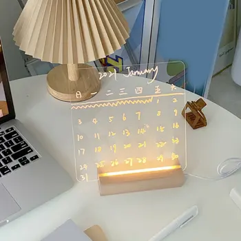 Mediniai Led Lempos Pagrindo USB Kabelį Įjunkite Nakties Šviesos 3D Led Naktį lempose Ilgai Akrilo PASIDARYK pats Mediniai Lempos Bazės  10