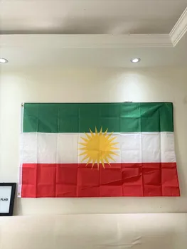 Custom Kurd Kurdų Nacionalinė Vėliava (90x150cm Kabinti poliesterio 2 Pusių Spausdinti Raudona Balta Žalia Kurdistano vėliavas  5
