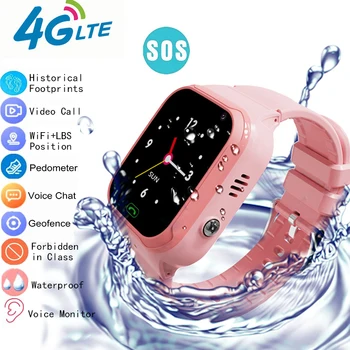 4G Smartwatch Vaikai SOS WIFI Vandeniui Ryšio Nuotolinio Laikrodis Touch Screen Sporto Laikrodžiai Smart Žiūrėti Berniukų, Mergaičių Reloj Inteligente  5