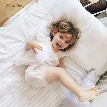 Baby Girl Princesė Šilko Pižama Nustatyti Nėrinių Rankovėmis Marškinėliai+Šortai 2VNT Kūdikis, Kūdikis Sleepwear Kūdikių Drabužiai Set Home Kostiumas 1-5Y  10