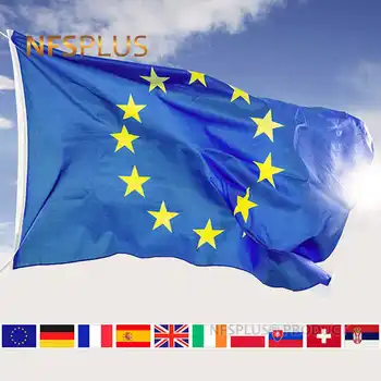 Europos Sąjungos Vėliava ES JK Prancūzija Vokietija Ispanija 90x150cm Poliesterio Spausdinami Namų Deccorative Nacionalines Vėliavas ir Plakatus  5