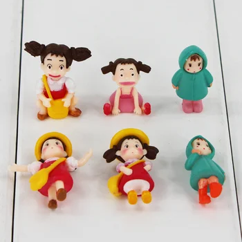 6pcs/Daug Mano Kaimynas Totoro Pav Žaislas Mergaitę Mei Kusakabe Satsuki Hayao Miyazaki Anime Modelis Lėlės  5