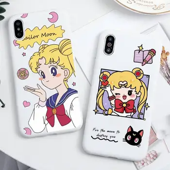 Anime Mielas Sailor Moon Telefono dėklas Skirtas iphone 14 ir 13 12 Mini Pro 11 Max XS X XS XR Balta danga  2