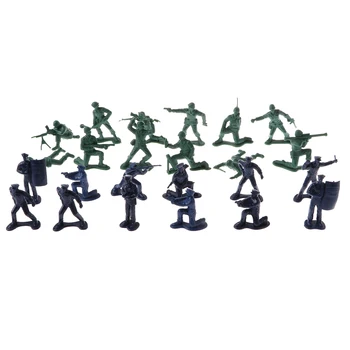 24 Vnt 5cm Plastikinės Armijos Vyrai Veiksmų Skaičiai Kariai & Policijos Žaislas  5