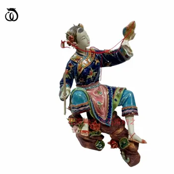 WU CHEN ILGAI Kinų Klasikinio Retro Gražių Moterų Statula Žvejybos Lady Meno Skulptūros, Keramikos Amatai Namų Dekoracijas R6965  5