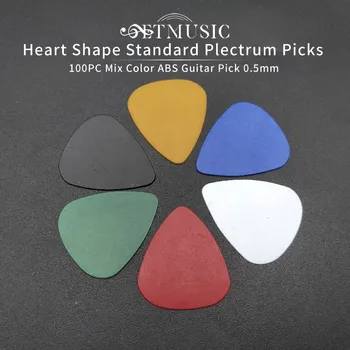 100PC Standartinis Gitaros Pasiimti Plektras Pasiimti Širdies Formos Derinys Spalvų ABS Gitaros Pasiimti 0,5 mm  5
