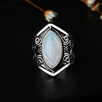 Derliaus mėnulio akmuo Tailando Sidabro Žiedas, Sidabras 925 Žiedo Moterų Deimanto Žiedas  10