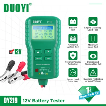 DUOYI DY219(A) 12V Skaitmeninis Akumuliatoriaus Testeris Automobilių AH 100-1000CCA Įtampos Bateriją Analizatorius Apkrovos Daugiafunkcį Diagnostikos Įrankiai  5