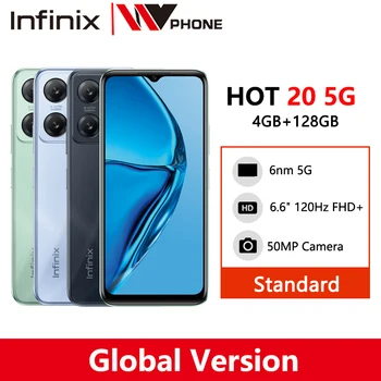 Pasaulinė Versija infinix Karšto 20 5G NFC Išmanųjį telefoną 6.6