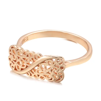 Naujas 585 Rose Aukso Žiedai Moterims Derliaus Geometrinis Modelis Elegantiškas Kreivė Paprastas Vestuvių Piršto Žiedai Dovanų Šalis Fine Jewelry  5
