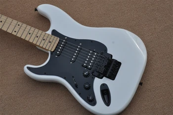 custom Naujas baltos spalvos kairiajame Floyd Rose tremolo sistema ST elektrine gitara, šviesiai mėlyna kairėje gitara nekilnojamojo nuotraukos sandėlyje 331  5
