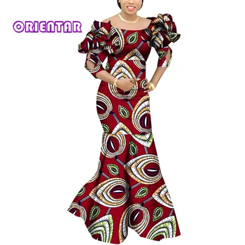 Mados Skraiste Africaine Femme Elegantiškas Maxi Ilgio Suknelės Afrikos Ankara Spausdinti Undinė Suknelės Dashiki Vakare Chalatai Wy9482  10