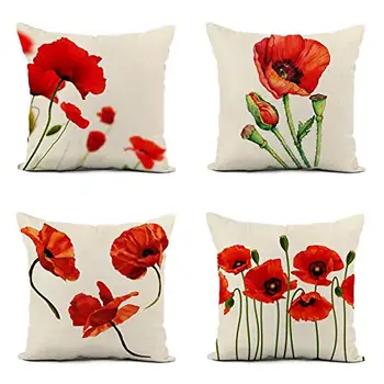 Šiaurės šalių šiuolaikinės raudona gėlė, patalynė užvalkalas sofos pagalvėlė padengti namų puošybai gali būti pritaikytas jums 40x40 50x50 60x60 45x45  10