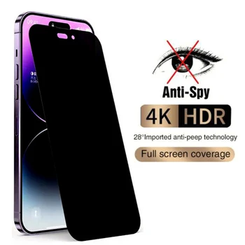 100D Anti Spy Grūdintas Stiklas iPhone 14 13 12 mini Pro 11 Xs Max X XR Privacy Screen Protector, Iphone 7 8 6 Plius 5 5S SE Filmas  5