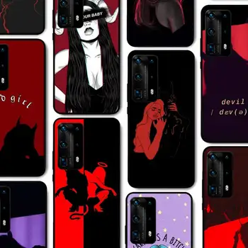 Sexy Devil Moteris Telefoną Atveju Huawei 30 40 20 10 8 9 lite pro plus Psmart2019  5