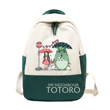 Juokinga Demon Slayer Totoro Katė Autobusų Mano Kaimynas Japonijos Anime Drobės Kuprinė Mokyklos Maišą Berniukų, Mergaičių Cosplay Dovana Kalėdų Studentų Knyga  5