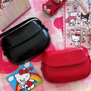 kuprinės moterų kawaii mini mielas anime kuprinė Hello Kitty Retro Red Laukinių Paprasta Crossbody Peties Balno Mobiliojo Telefono Krepšys  5