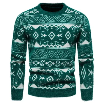 Naujas Atvykimo Rudenį Megztinis Apvalios Apykaklės Žiemą Šiltas, Aukštos Kokybės vyriškų drabužių Outwear Puloveriai  10
