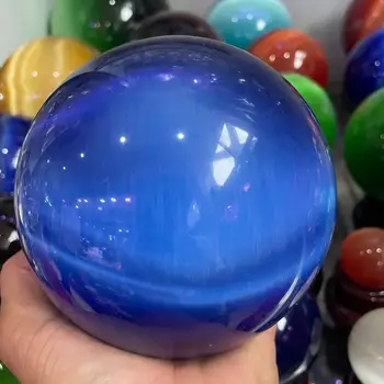 4-10cm gamtos blue cat eye krištolo rutulį būrimą energijos akmuo kamuolys fotografijos apdailos kamuolys  10