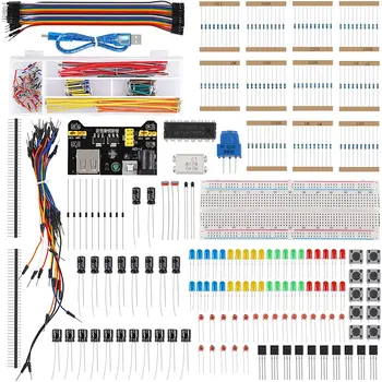 Elektronikos Įdomus Rinkinys, Maitinimo Modulis Jumper Wire 830 Pin Breadboard Tikslumo Potenciometro Varžos už Arduino  10