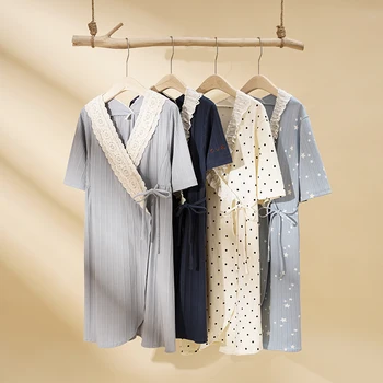 Japonų Stiliaus Pižama Moterims Pižamą Sleepwear Moterų Medvilnės Mielas Mergaičių Prarasti Pyjama Femme Namų Drabužiai Didelio Dydžio Chalatas Kimono  10