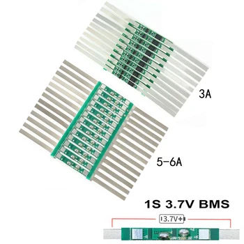 10VNT 1S 3.7 V 3A/5-6A li-ion BMS PCM akumuliatoriaus apsaugos valdybos pcm su Lydmetalis Diržas 18650 ličio jonų baterija li  10
