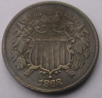 Dviejų Centų 1868 kopijuoti monetų NEMOKAMAS PRISTATYMAS  10